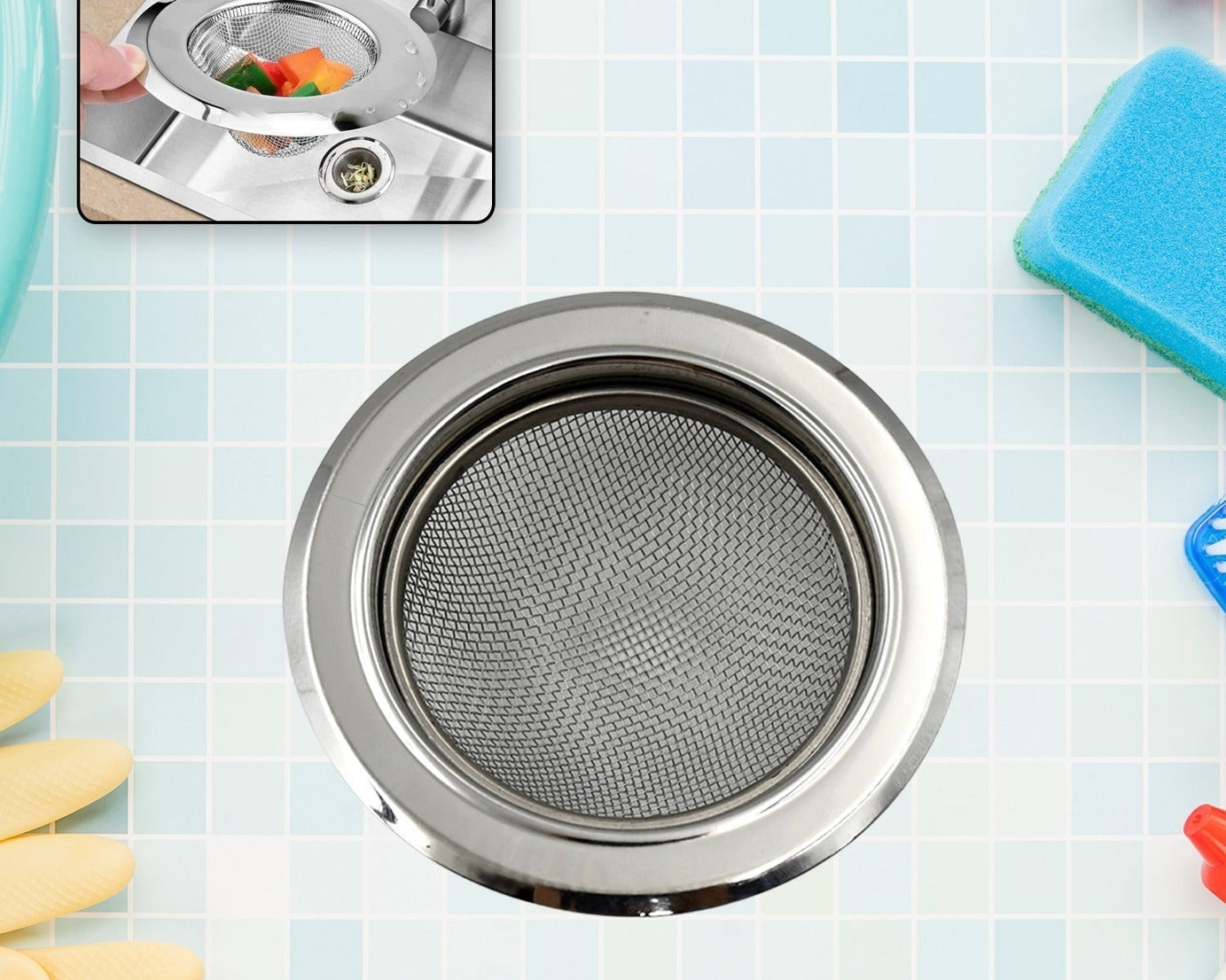 Medium Size Stainless Steel Sink Strainer Kitchen Drain Basin Filter Stopper Drainer
