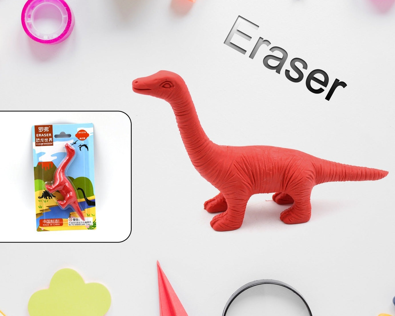Dinosaur Shaped Erasers Animal Erasers for Kids, Dinosaur Erasers Puzzle 3D Eraser, Mini Eraser Dinosaur Toys, Desk Pets for Students Classroom Prizes Class Rewards Party Favors