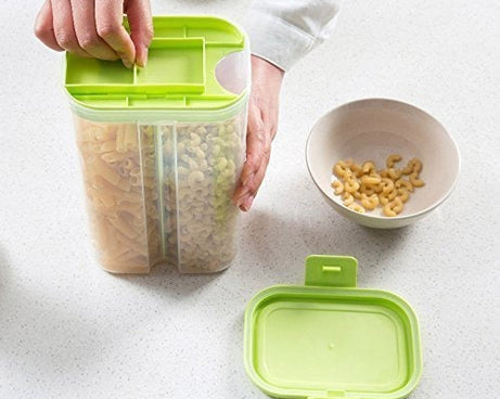 2-section airtight cereal container with box