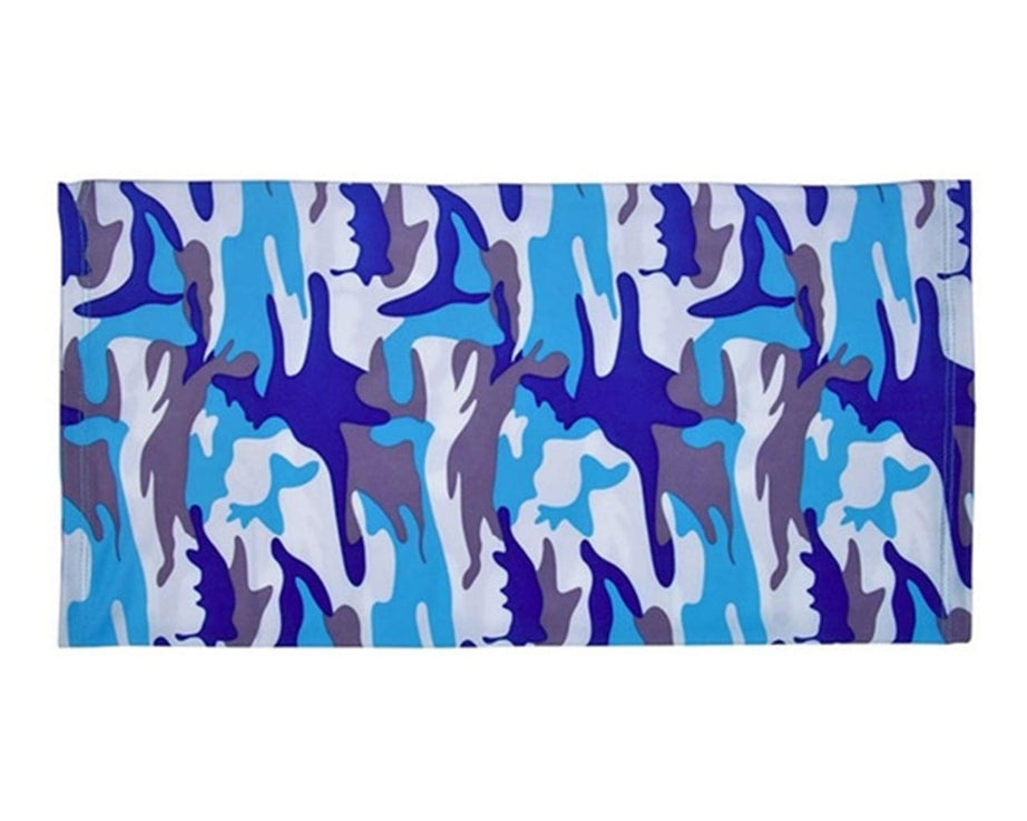 Multicolor neck gaiter showing versatile design for dust and sun protection