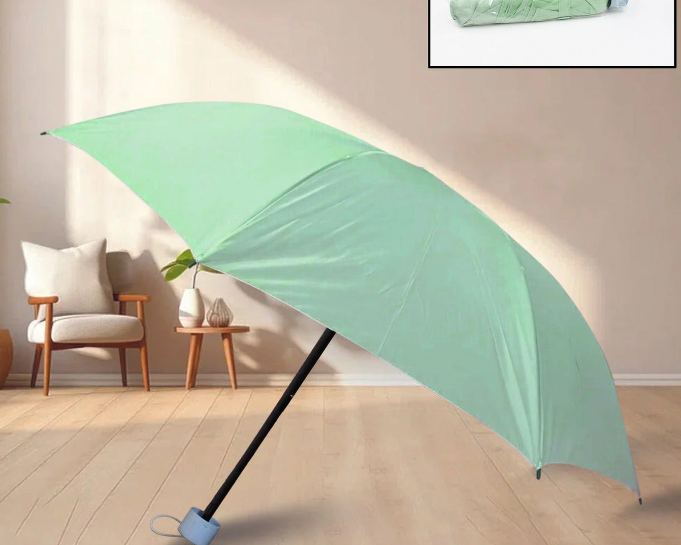 3 Fold Manual Open Umbrella | Windproof, Sunproof & Rainproof with Sturdy Steel Shaft | Easy to Hold & Carry | Umbrella for Women, Men & Kids (1 Pc)