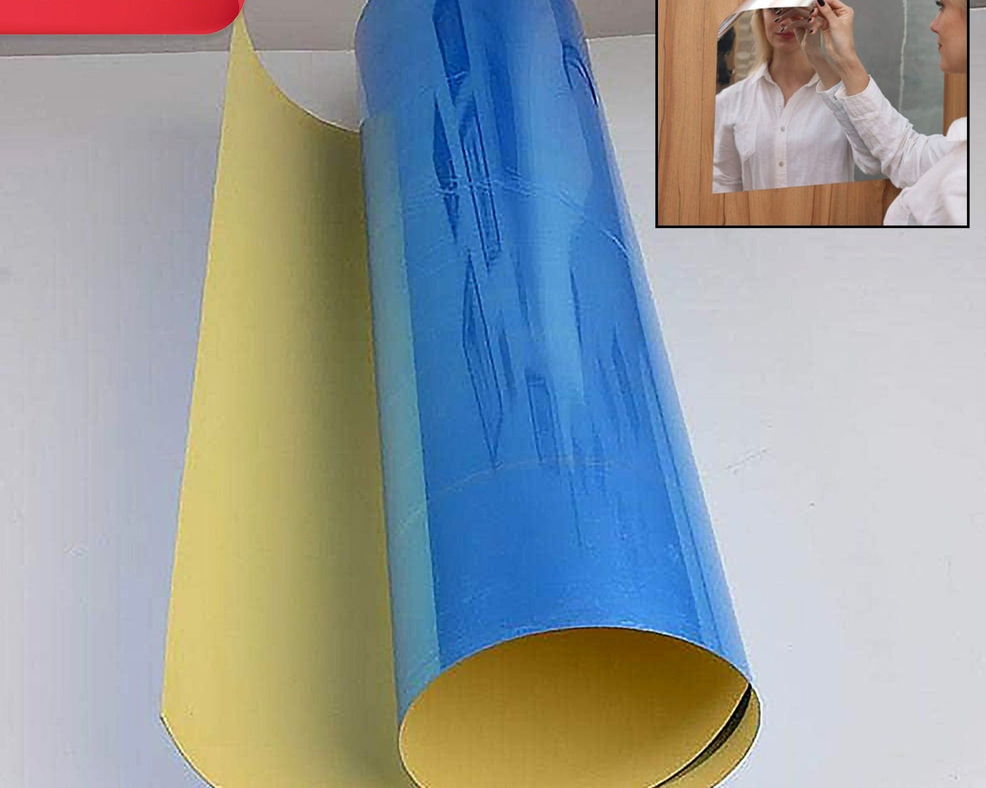 3D Mirror Wall Stickers Wall Mirror Decorative Mirror Paper for Home, Living Room Wall, Bedroom Wall, TV Backdrop Use Paper (100×50 Cm)