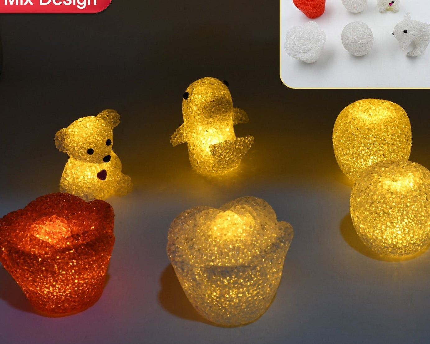 Unique Crystal Night Light: Multi-Shape LED Lamp (Mood Lighting)