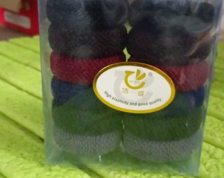 Tyre Shape Hair Rubber Bands Pack of 12 (Multicolour)