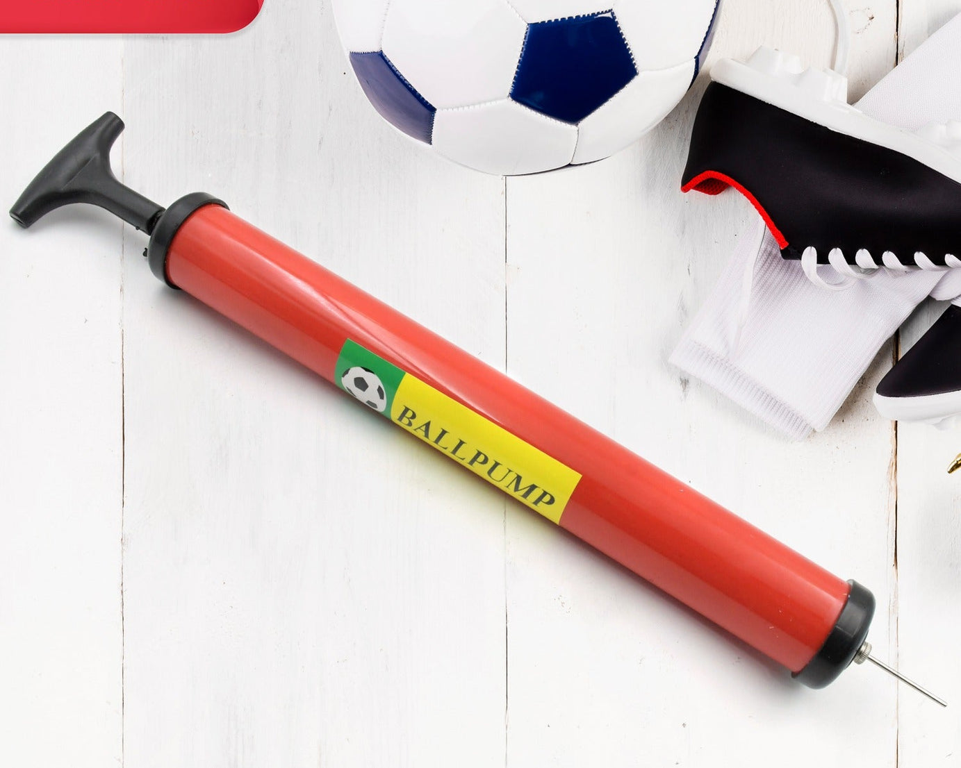 Inflator Air Ball Pump Soft Bouncing Ball Development Kids Toy, Sports Plastic Pump for Soccer, Basketball, Football, Volleyball Ball (24 CM & 33.5 Cm)