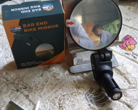 Bar End Bike Mirror, Safe Rearview Mirror 360° Rotatable & Foldable Safety Bicycle Rear View Mirror, Mirror Durable Bike Mirror (1 Pc)