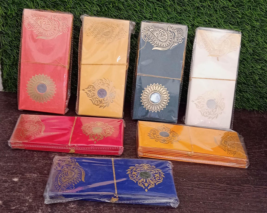 7652 Wedding Gift Envelopes pack of 10 pcs with Coin Money Cash Gift Cover Shagun Birthday Marriage, Baby Shower, Anniversary, Money Envelope Lifafa Envelope Multicolor Premium Envelope (10 Pcs Set)