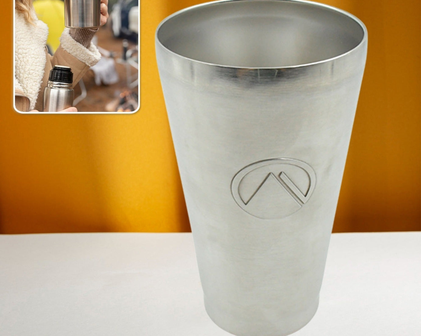 Stainless Steel Vacuum Insulated Travel Mug/ Glass Reusable Water Glass/Serving Unbreakable Drinking Glasses Plain Design for Everyday Use Drinks Water, Tea Mug, Outdoor, Home, Office (1 Pc)