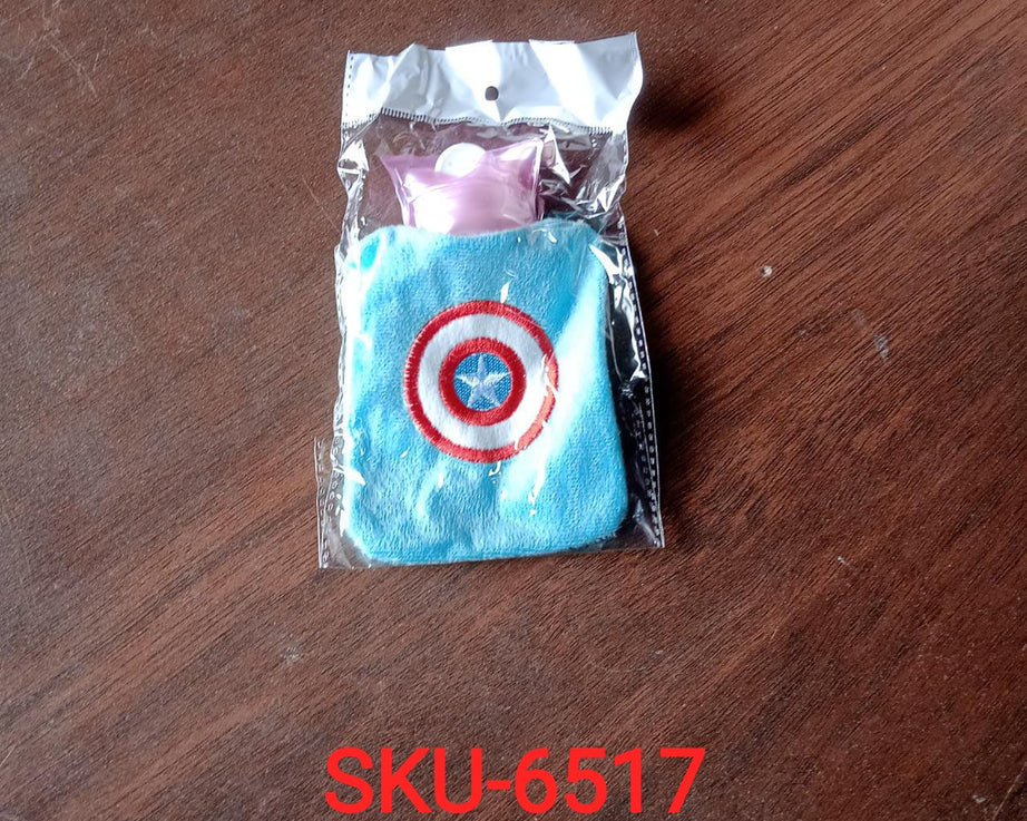 6517 Captain America's Shield small Hot Water Bag with Cover for Pain Relief, Neck, Shoulder Pain and Hand, Feet Warmer, Menstrual Cramps.