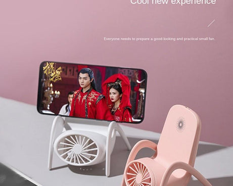Portable Mobile Phone Holder Fan  Personal Fan Multi- Function Fan Handheld Charging Fan (Battery Not Include)
