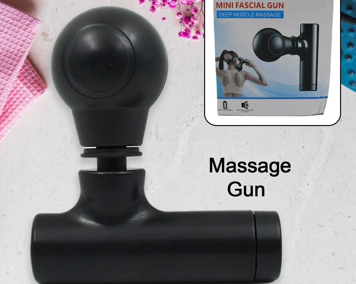 Black Mini Pocket Size Massager, Full Body Massager, Cordless One Button Operation for Body Pain & Relaxation