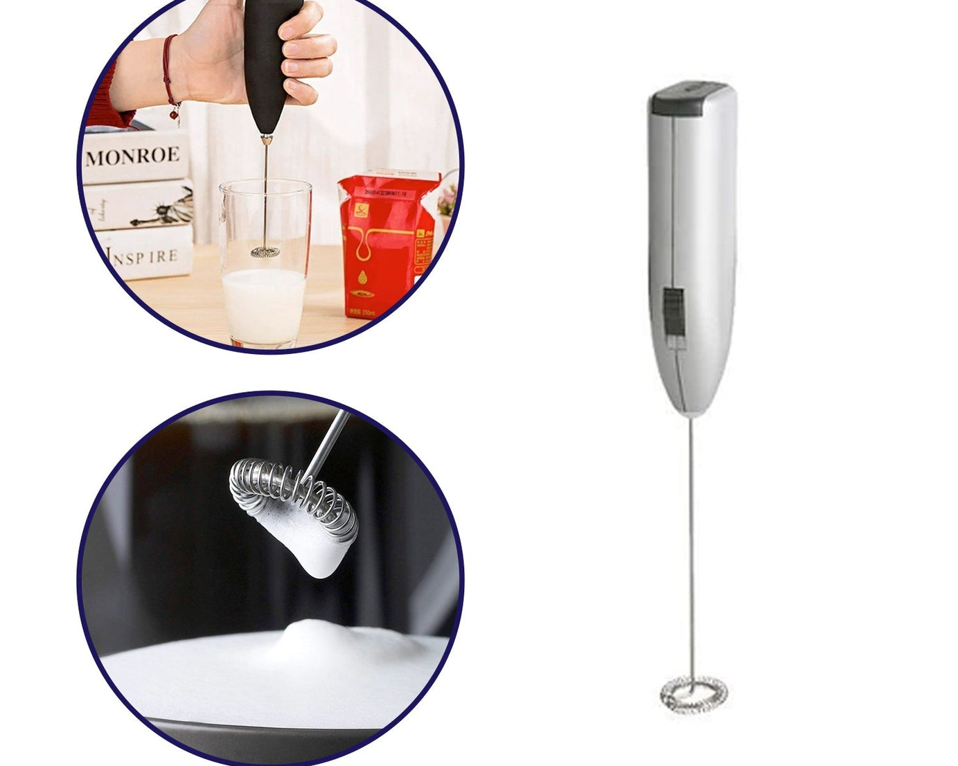 Milk frother with whisk