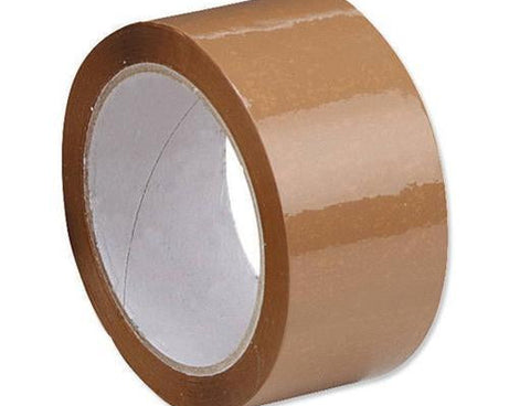 Transparent packing tape roll with 65 meters length.