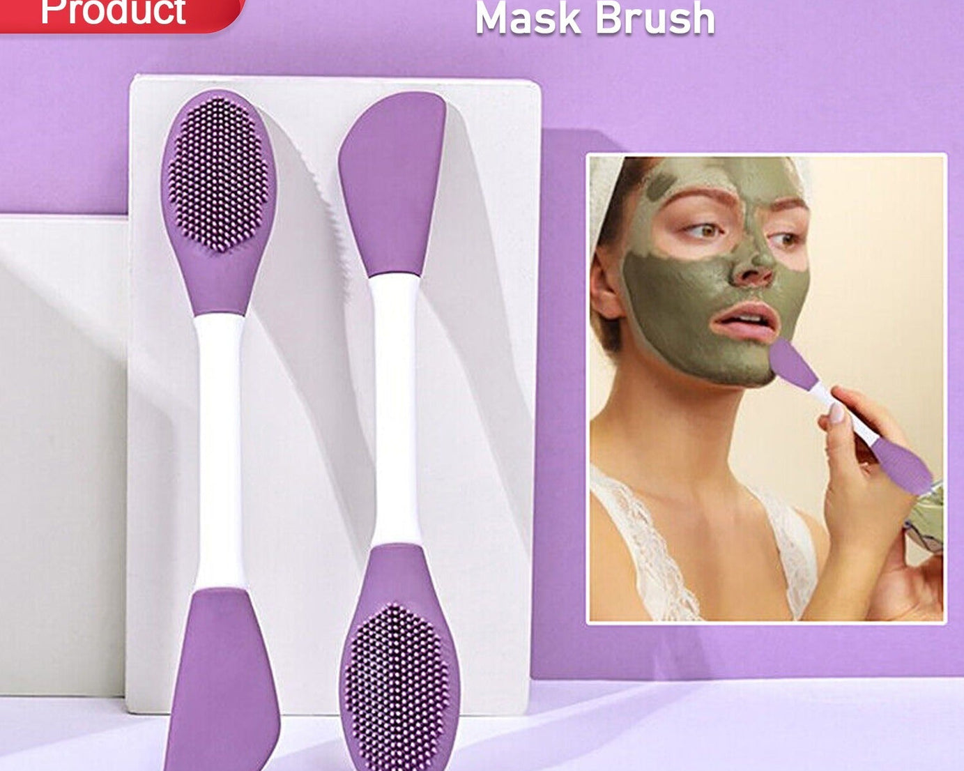 Double-headed Silicone Mask Brush Face Cleansing and Applying Mud Mask Beauty Salon Special Brush Smear Tool Facial Scrub Silicone Wash Scrubber Face Tools (1 Pc)