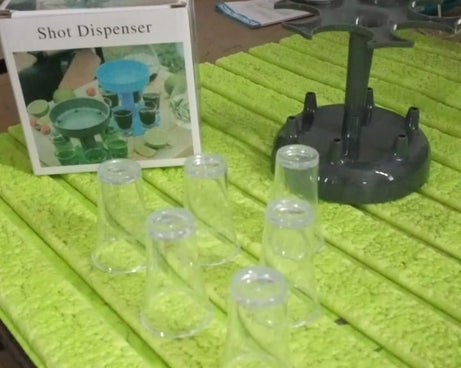 6 shot Win glass dispensers With tray & 6 Pcs Glass