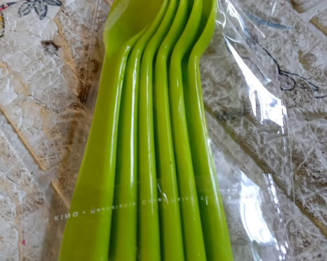 Food Plastic Spoon Set, Plastic Table Spoon Set Plastic Tea Spoon, Coffee with ABS Plastic, Heat-Resistant Spoon (6 Pc Set )