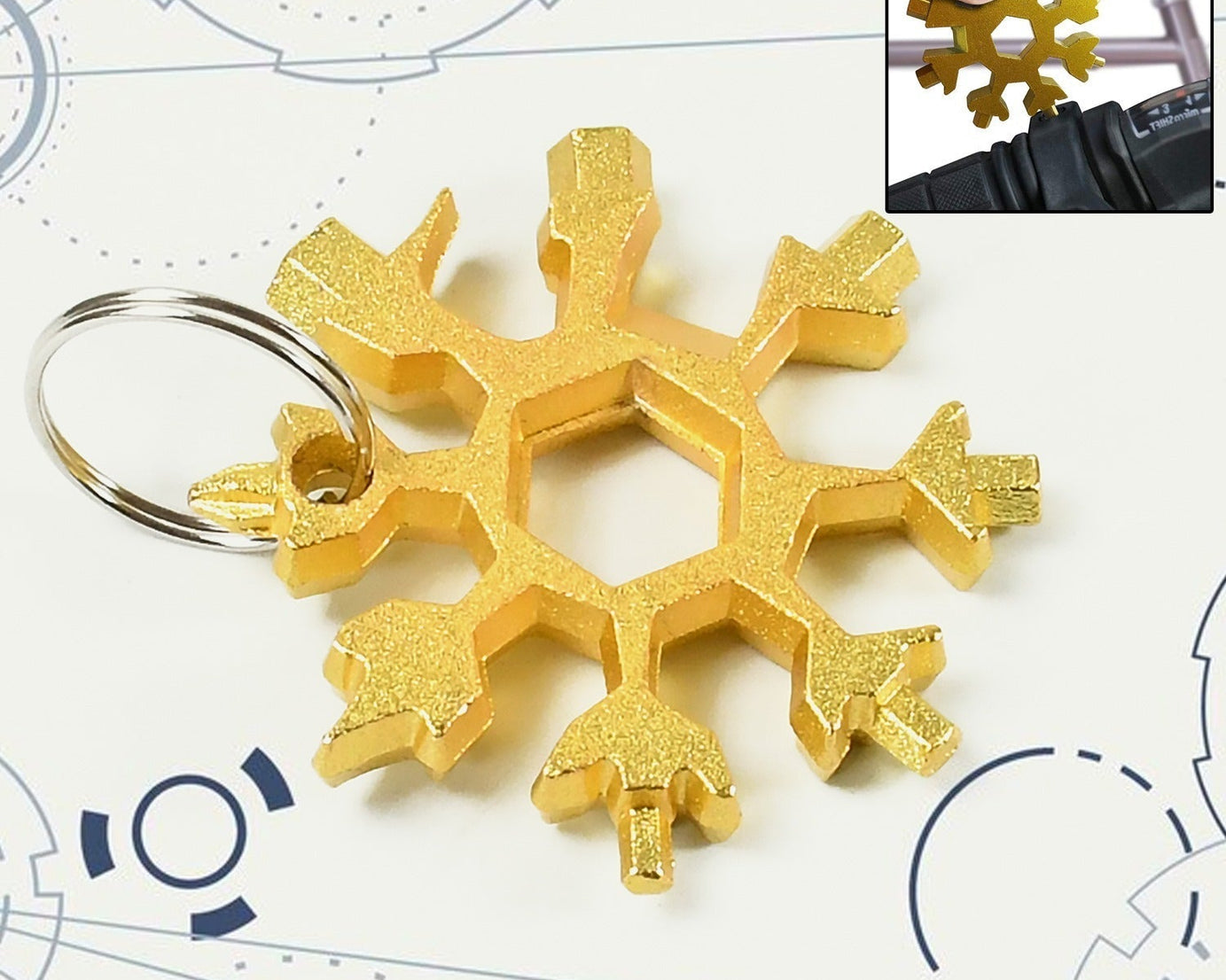 Durable & Portable 18 in 1 Snowflake Multi-Tool, Snowflake Bottle Opener Flat Phillips Screwdriver Kit Wrench