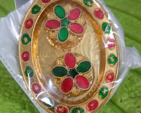 Oval Shape Special Puja Thali (1 Pc / Mix Design)