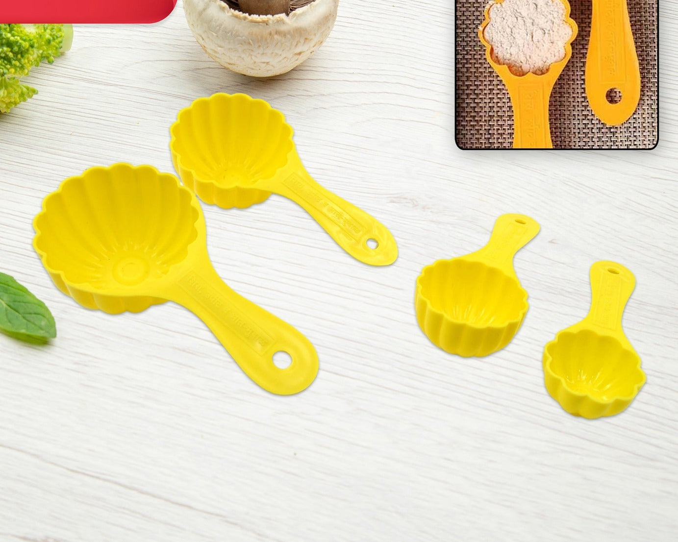 Plastic Kitchen Tool Mould / Ladoo Mould Spoon Ladoo Making Spoon Set for Kitchen Multipurpose, Plastic Ladoo Mold For Making Different Variety of Ladoo (4 Pcs Set)