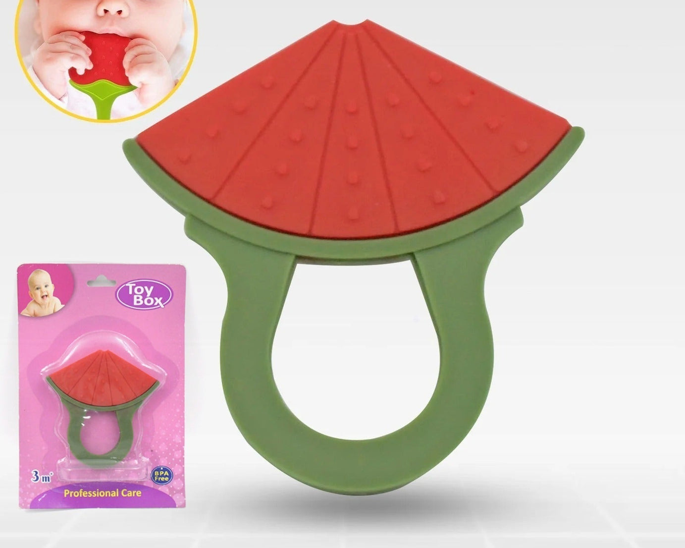 Baby Silicone Teether, Fruit Teether for Toddlers,100% Food Grade Silicone Teether, Non-Toxic & Latex Free Suitable for Kids Above 3 Months - Grapes, Banana, Watermelon (1 Pc )