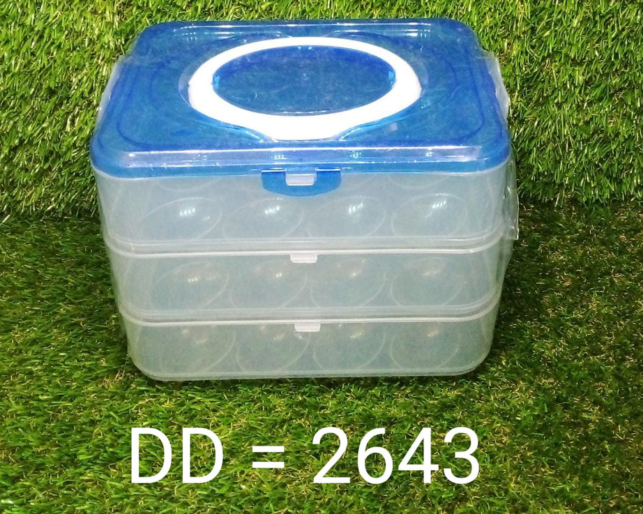 36-grid plastic egg storage box, featuring a 3-layer design for efficient egg organization