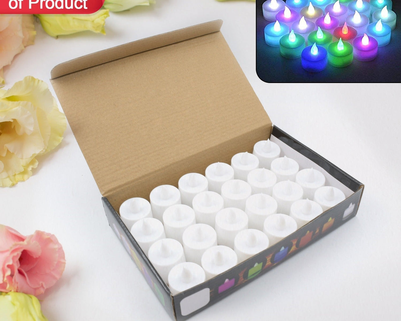 Multicolor LED Tealights Candles (24 Pack): Festive Decorations