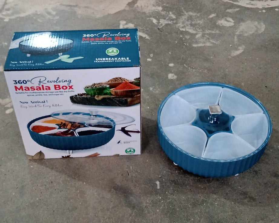 Dry Fruit & Snack Organizer: 360° Revolving Box (7 Compartments, Airtight)