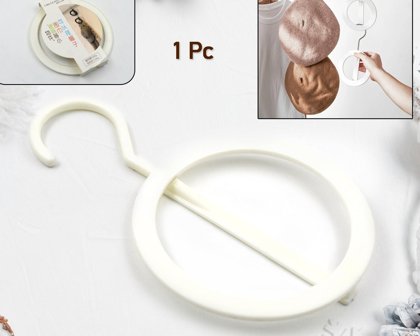 Plastic Circle hanger Hat, Closet, Joint Hanger, Rings Hanger, Hat Storage, Towel, Hanger Hook, Bag Hanger Storage for Wall, Door, Closet, Bathroom (1 Pc)