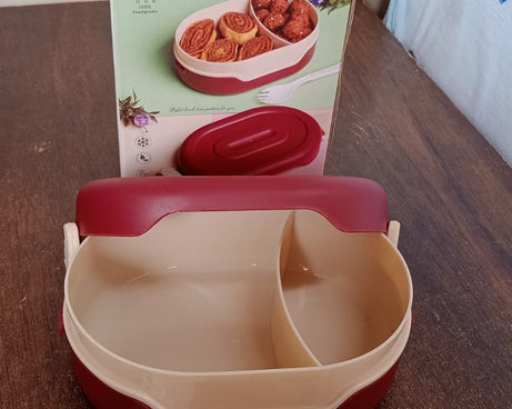 Airtight Food Grade Tiffin Box with 2 in 1 Spoon And 2 Compartment