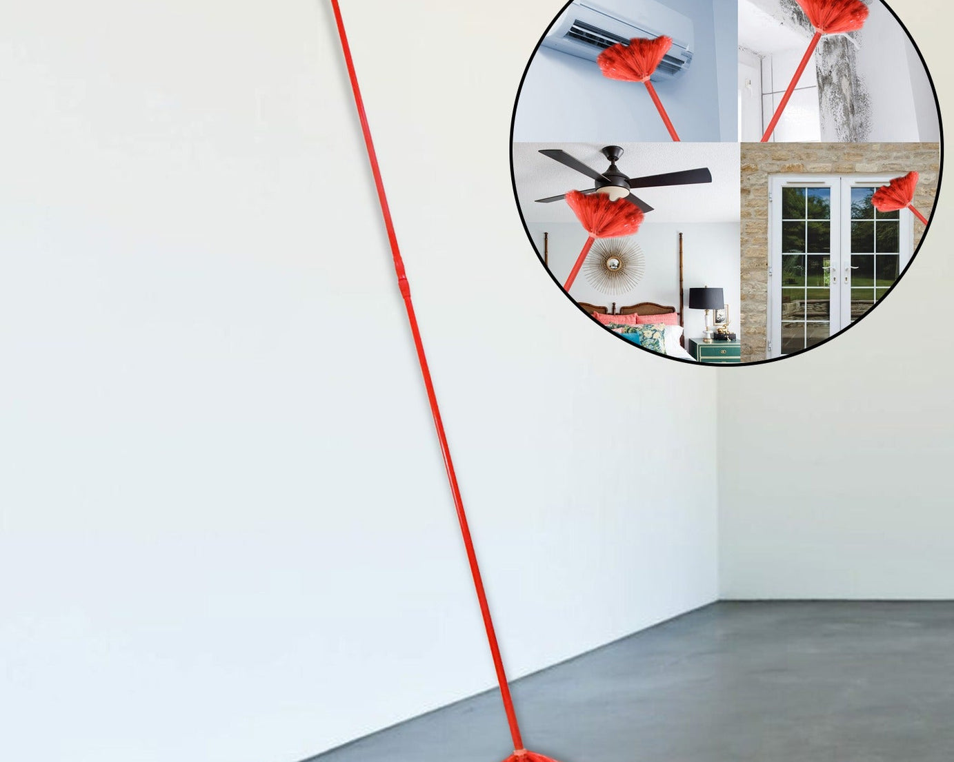 Cobweb Brush With Metal Strong Long Extendable Handle for Dusting, Ceiling Cobweb Cleaning, Brush for Lights, Fans & Webs Cleaning for Home / Kitchen (90 Inch /  MOQ :- 6 Pc)