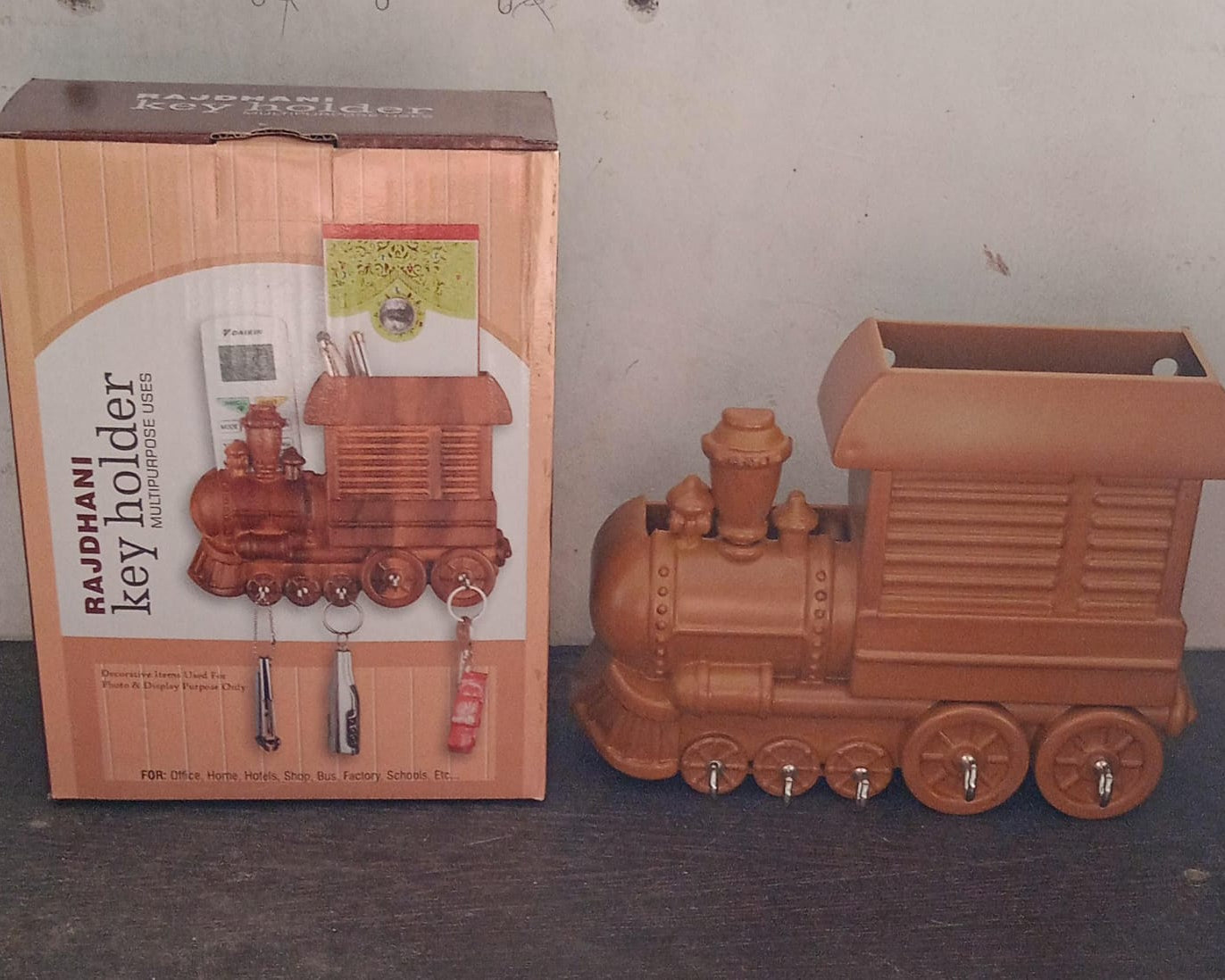Train Key Holder (Plastic): Wall Mount, Decorative (1 Pc)