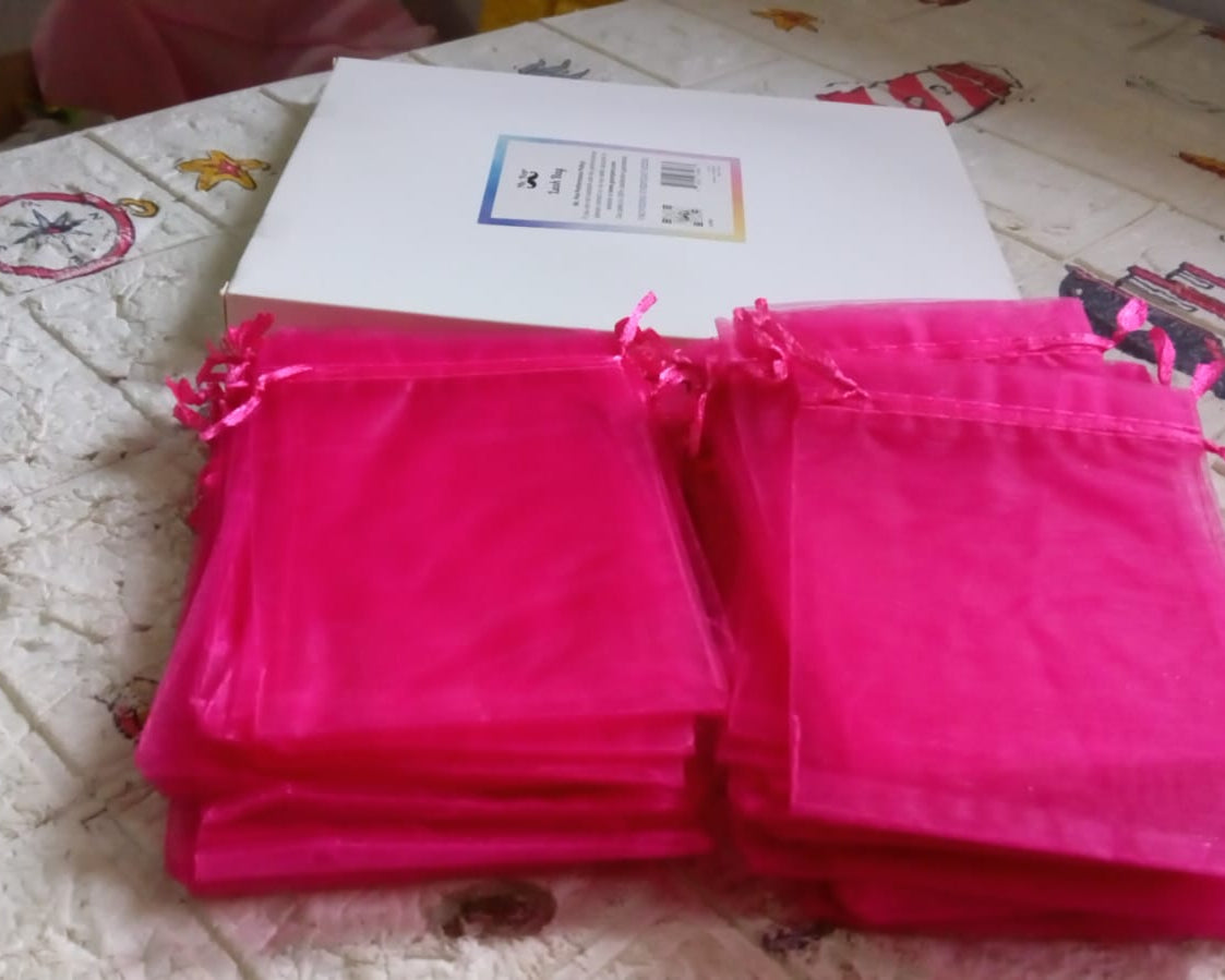 8019 Organza Gift Bags Small Mesh Bags Drawstring Gift Bags Christmas Drawstring Organza Gift Bags, Wedding Party Festival Gift Bags (50 Pcs Set)