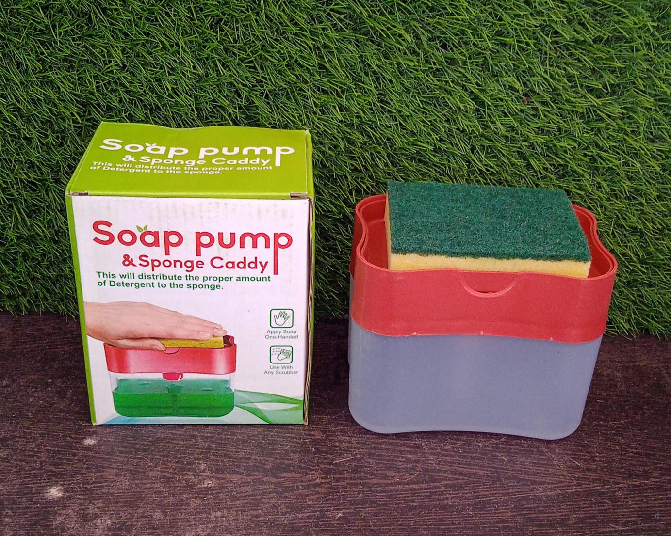 Soap dispenser with sponge
