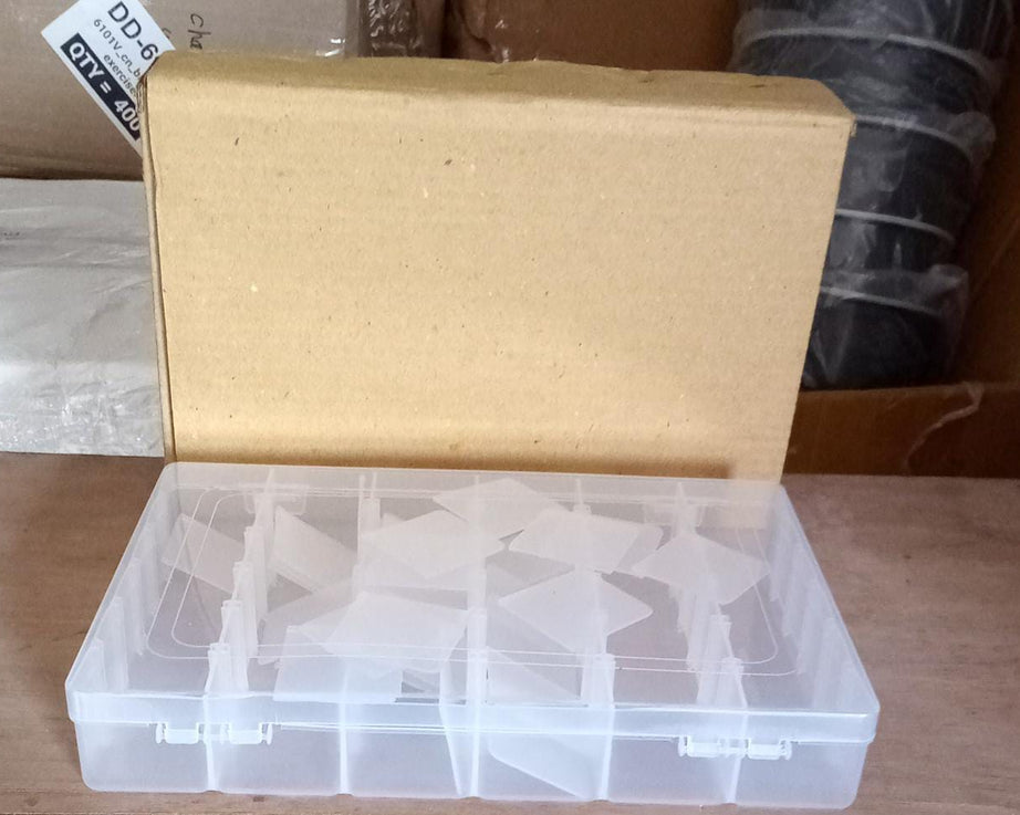 36 Grids Clear Plastic Organizer Jewelry Storage Box with Adjustable Dividers, Transparent Organizer Box (1pc)