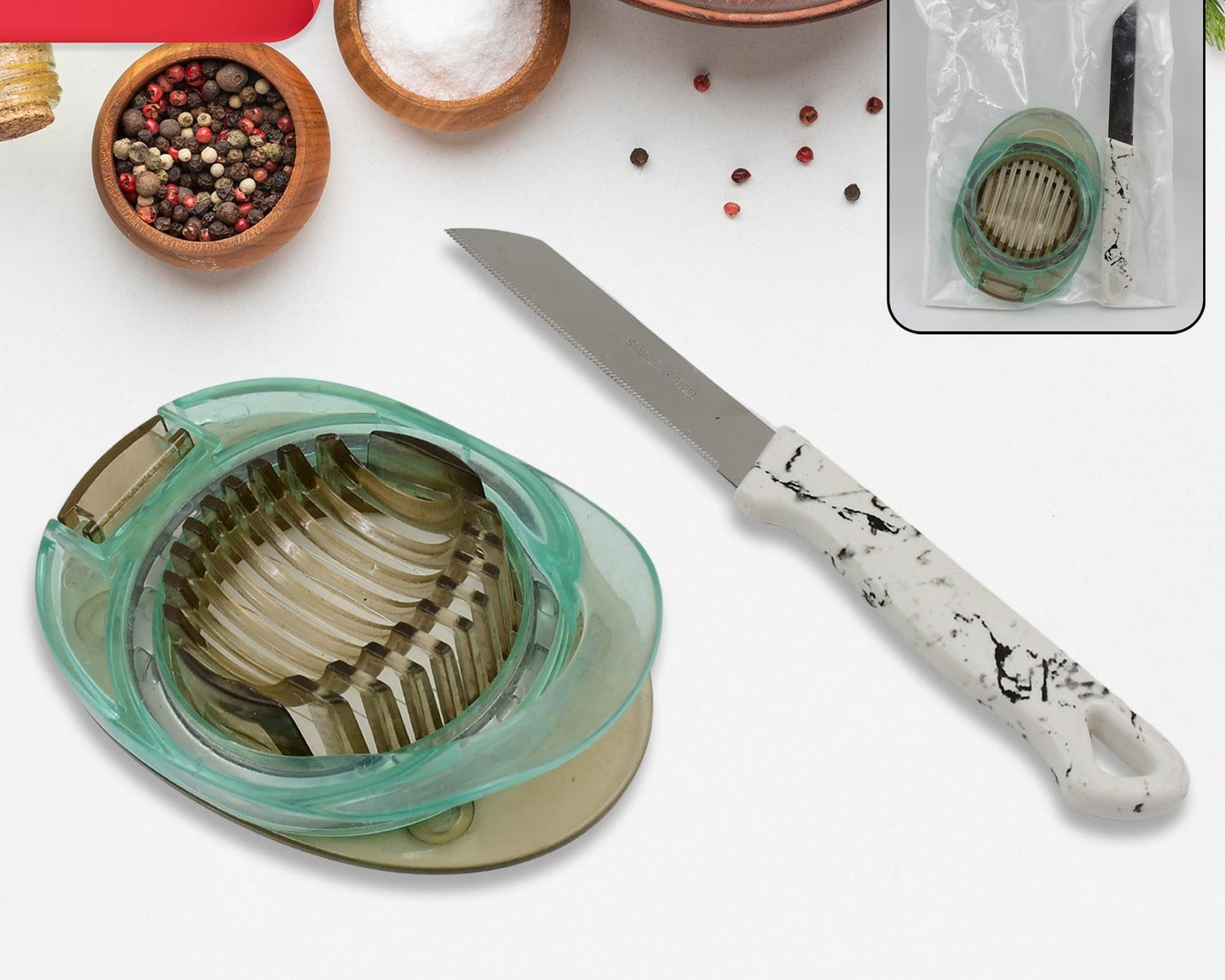 2 Pcs Set Of Egg Slicer & Knife