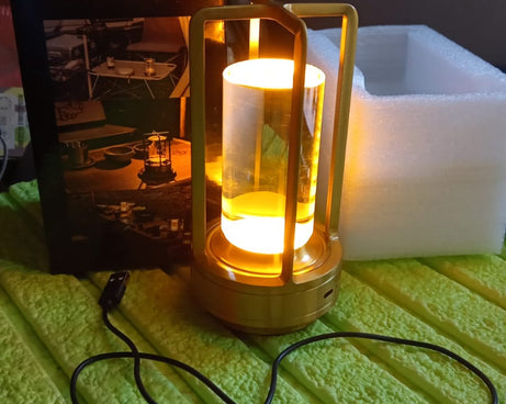 Crystal Lantern Lamp, Crystal Lantern Table Lamp, 3 Colors Rechargeable Cordless Led Lights for Restaurant / Bedroom Lights (1 Pc)