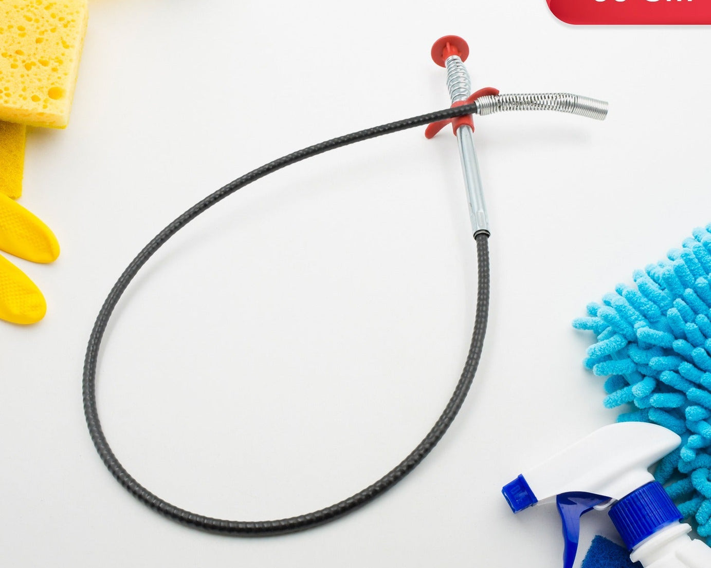 Drain Block Remover (90cm): Cleaning Tool for Pipes, Clogged Drains