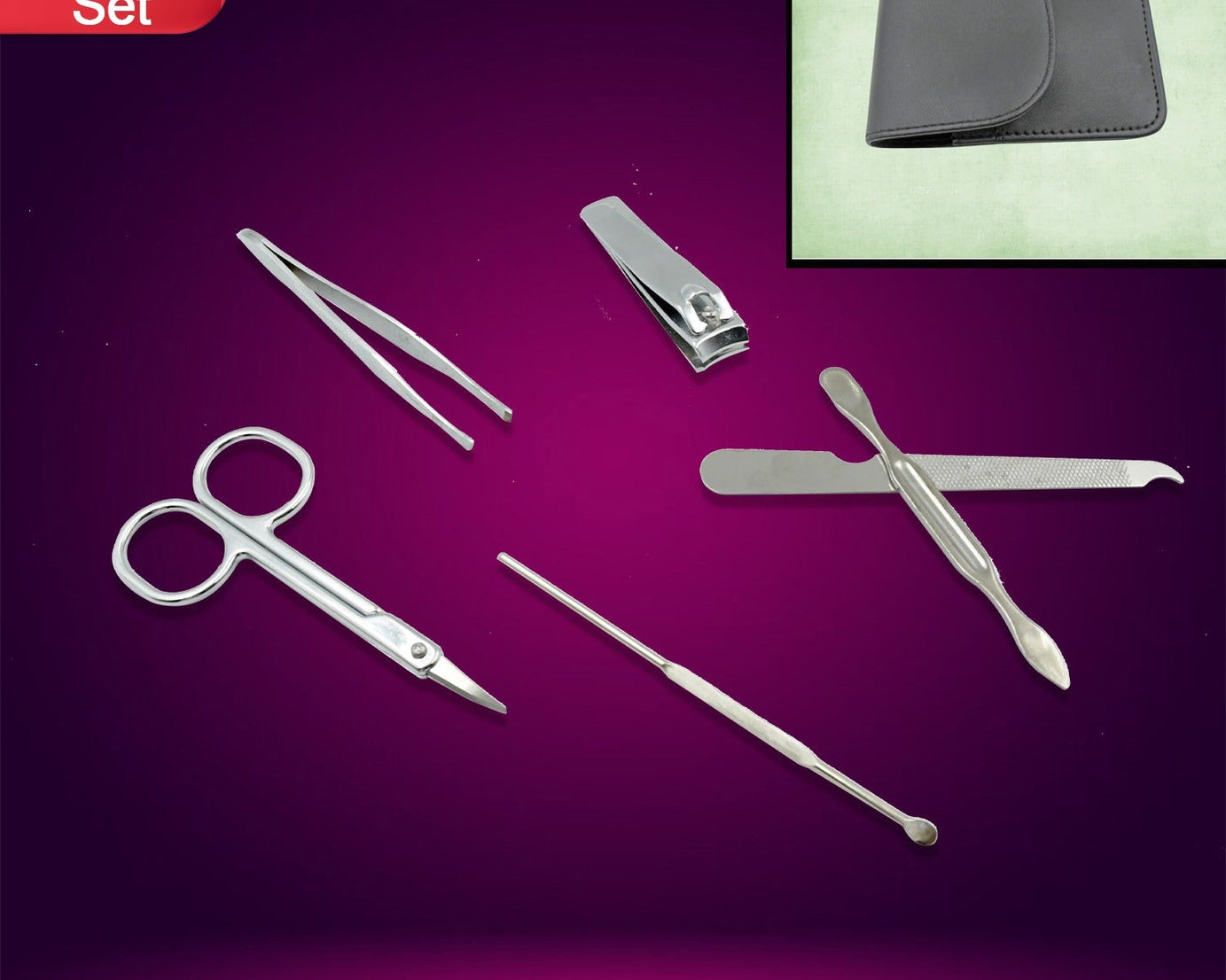 6-in-1 Professional Nail Care Kit: Clippers, Scissors & More (Travel or Home)