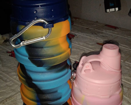 Foldable Water Bottle, Silicone Leak Proof Portable Sports Travel Water Bottle for Outdoor, Gym, Hiking (1 Pc / 24 cm Foldable)