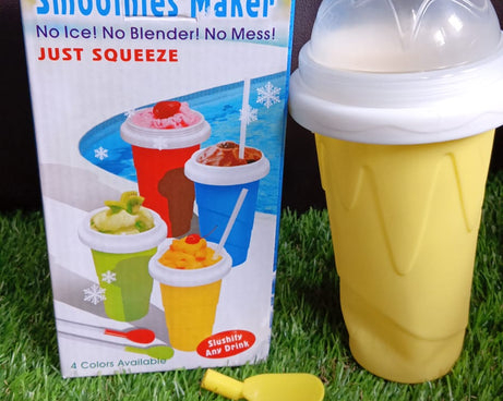 Smoothies Maker Cup, Magic Quick Frozen Smoothies Cup Cooling Cup Double Layer Squeeze Cup Slushy Maker (1 Pc)