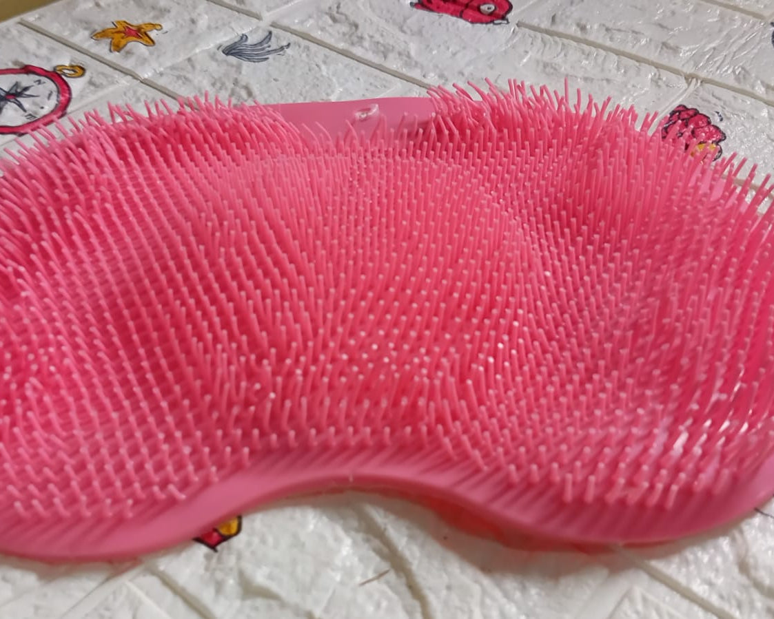 Silicone Bath Massage Cushion with Suction Cup, Shower Foot Scubber Brush Foot Bath Mat Scrubber, Anti-Slip Exfoliating Dead Skin Massage Pad Lazy Wash Feet Bathroom Mat