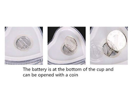 Heart Shape Activated Blinking Led Glass Cup