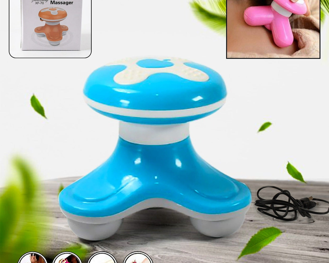 Multifunctional Mini Massager, Triangle Electric USB Massager, Automatic Switch, Relieve Fatigue, As a Gift (1 Pc / Battery Not Included)