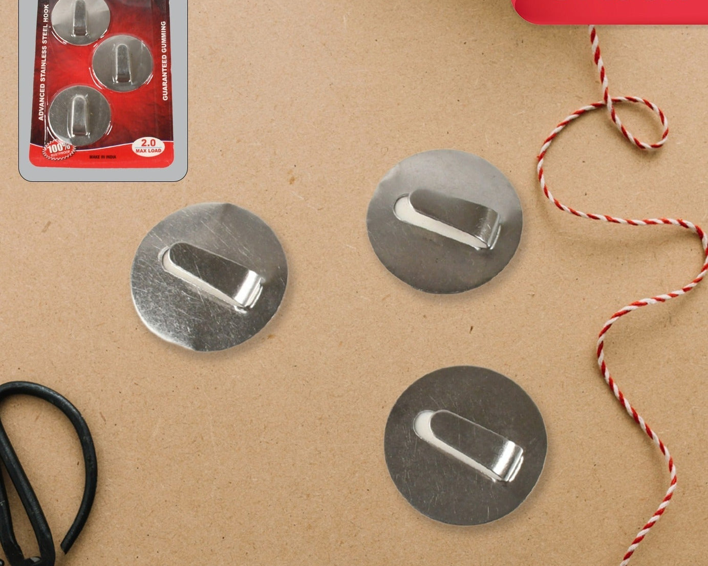 Self- Adhesive Hooks, Heavy Duty Wall Hooks Hangers Stainless Steel Waterproof Sticky Hooks for Hanging Robe Coat Towel Kitchen Bathroom and.