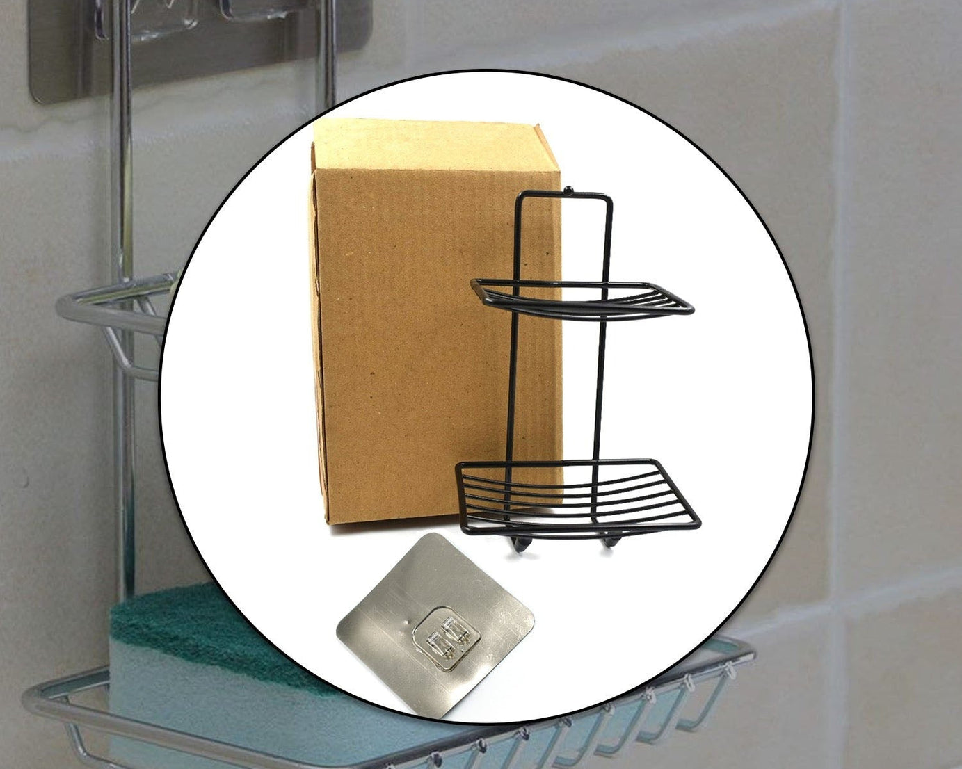 2-layer SS soap rack for neat and convenient soap storage in bathrooms.