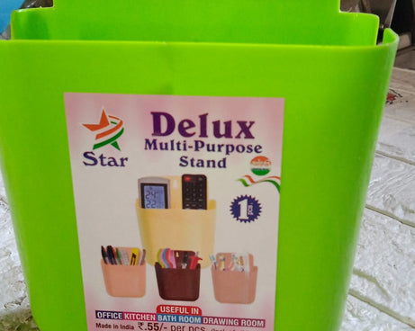 Multipurpose Wall Holder | Mobile Holder | Stationary Storage | Bathroom accessories | Remote Holder | Makeup Brush Holder | Useful In office, Kitchen, Drawing Room 2 Section Stand (1 Pc )