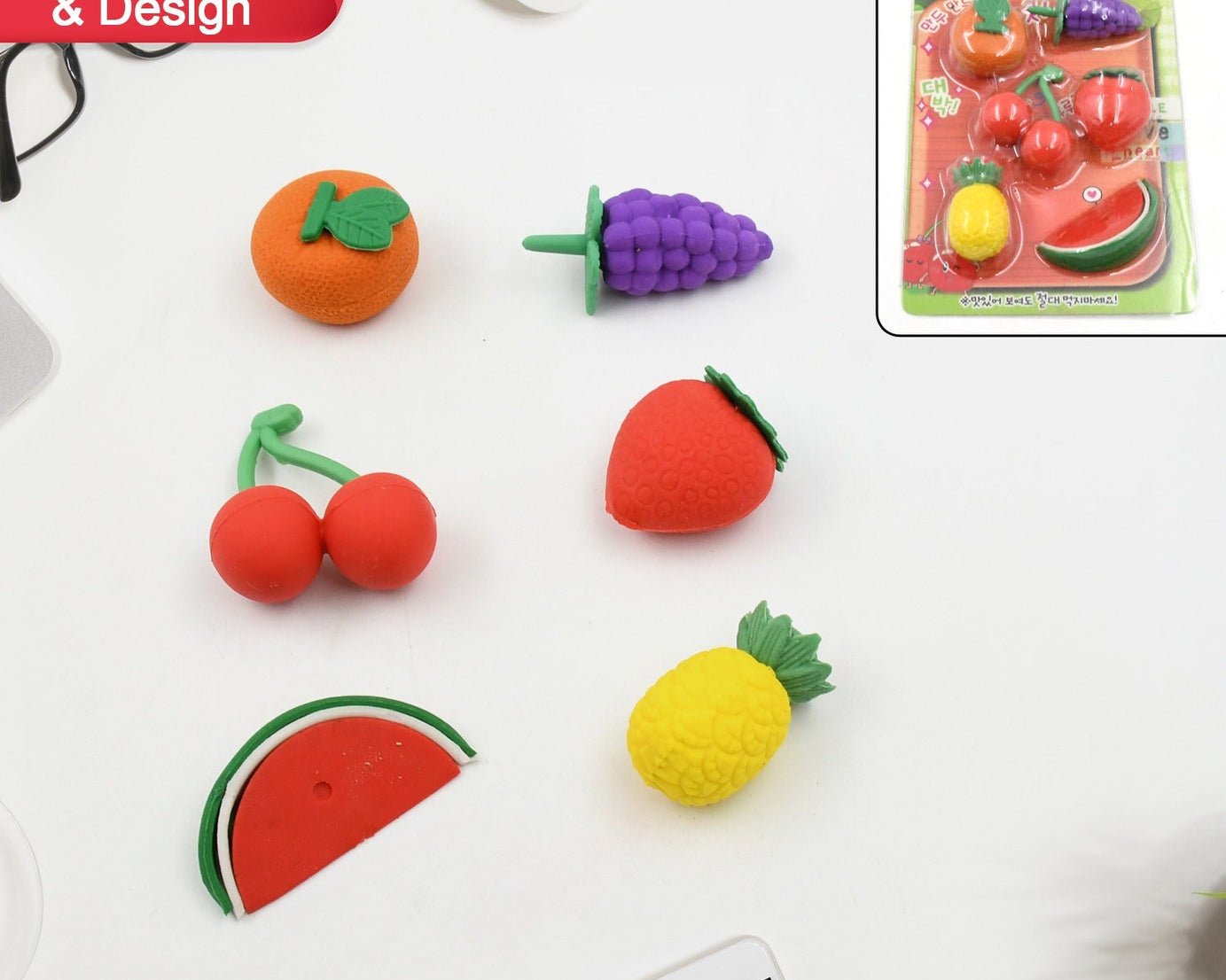 3D Mix Design Fancy & Stylish Colorful Erasers, Mini Eraser Creative Cute Novelty Eraser for Children Different Designs Eraser Set for Return Gift, Birthday Party, School Prize (1 Set)