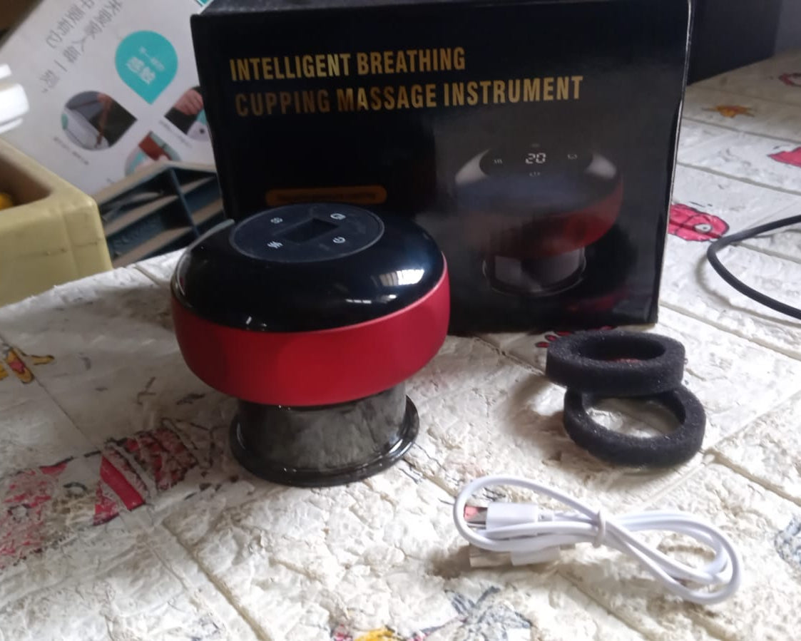 12625 Electric Intelligent Breathing Cupping Massage Instrument The Smart Cupping Therapy Set's Massager for Muscle and Joint Pain Cellulite Massage Back Pain Relief for Back Shoulder Leg (1 Pc)