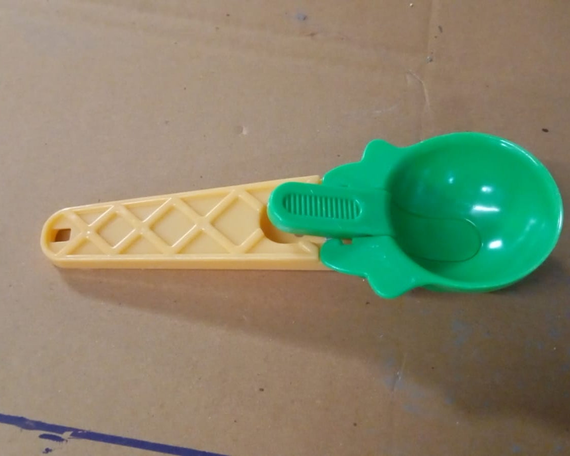 Ice Cream Spoons 2pcs Plastic Water Melon Scoopers with Trigger Dipper and Adults for Summer Party Ice Cream Scoop, Food Serving Spoon Kitchen Tools Ice Cream Digging Spoon Household Spoons Cupcake Spoons Aps Fruit Ball Player (2 Pc)