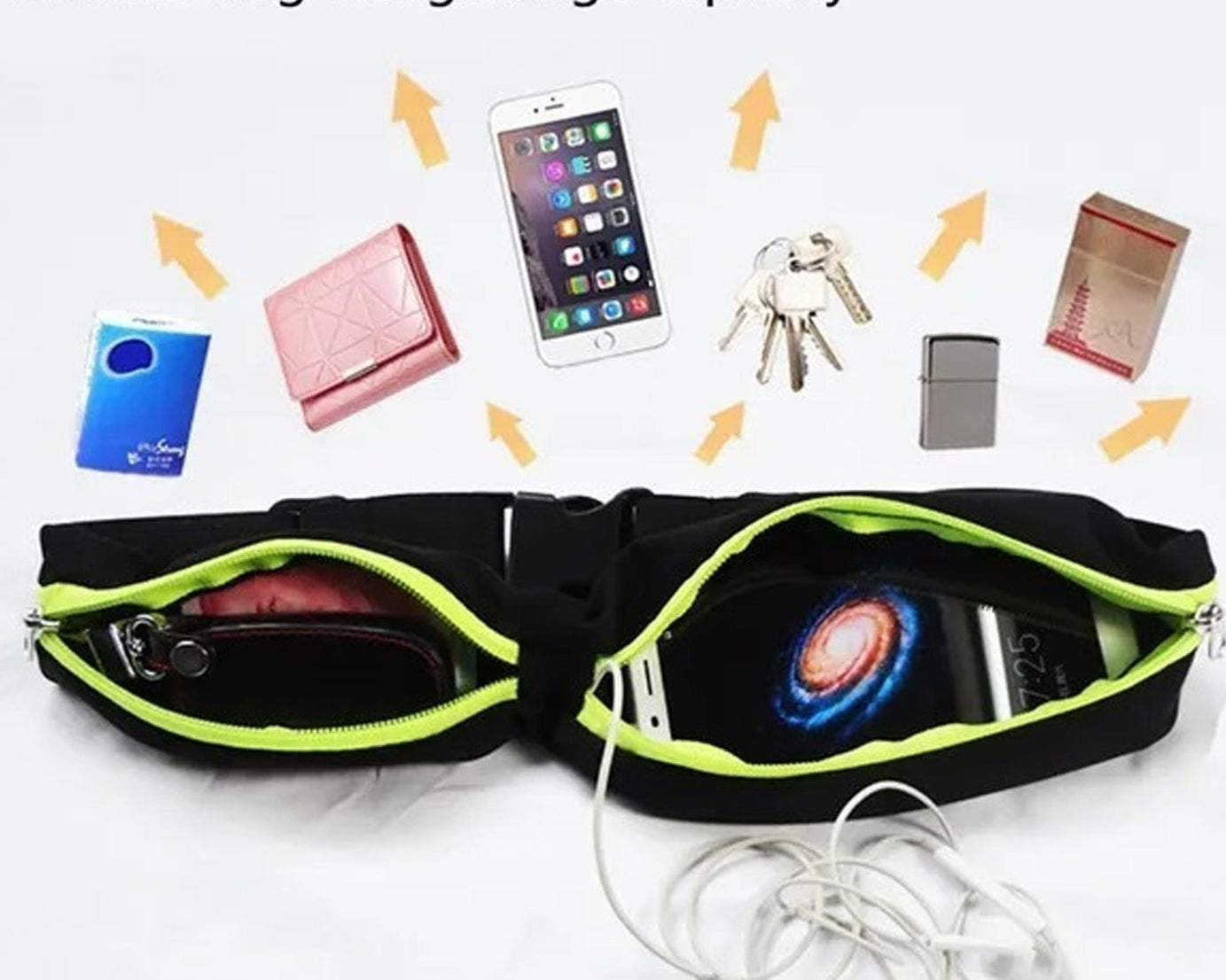 Running Hiking Jogging Walking Reflective Waterproof Waist Bag Compatible Belt Bag